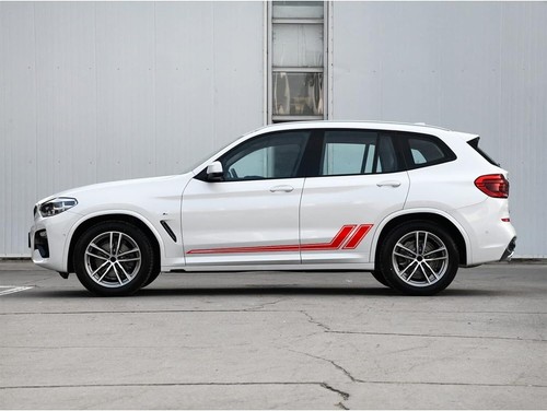 2pcs RED Car Body Side Decor Trim Stripe Graphics Self-Adhesive Decal Sticker - Foto 5 di 11