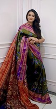 Ikat pure Odisha Sambalpuri Silk Sareefall and Pico done wit - Handmade in India