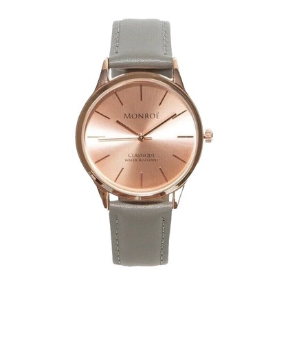 Monroe by Maestro Classique Rose Gold Watch Gray Leather  display picture 2