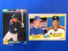 Cameron Drew 1989 Score Rising Star RC & 1989 Fleer ML Prospects - Astros