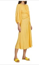 FARM RIO Yellow 3/4 Bishop Sleeve Cut-Out Midi Dress S