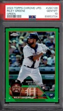 2023 Topps Chrome Update Riley Greene TIGERS #USC128 Green /99 PSA 10 GEM MINT