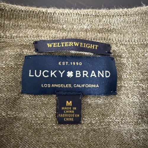 Lucky Brand Shirt Mens Size M Olive Green Welterweight Henley Pullover Outdoor - Picture 8 of 10