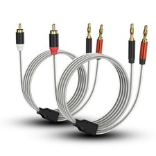 RCA to Banana Plug Speaker Cable 3.3 Feet -2 Pack, Gold-Plated Dual-Shielding...
