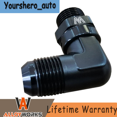 10AN Flare to  -10AN ORB Male Swivel Adapter Fitting Aluminum 90 Degree ALLOY.