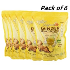 Pack of 6- Original Ginger Honey Crystals-Instant Ginger Tea, 30 Sachets