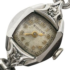 Orologio da polso da donna BULOVA vintage manuale analogico quadrante argento
