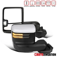 Fit 2019-2025 Silverado 1500 Power Heat Tow Mirrors Smoke LED Signal+Temp Sensor