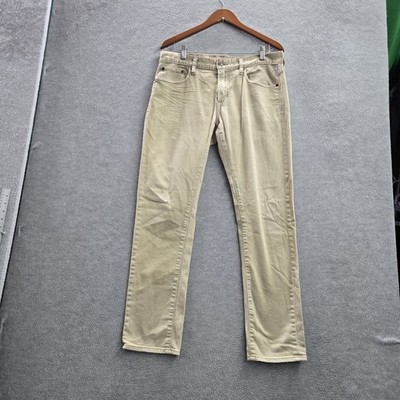 American Eagle Outfitters Men Jeans 33/32 Beige Pants Khakis Twill 30'' Inseam