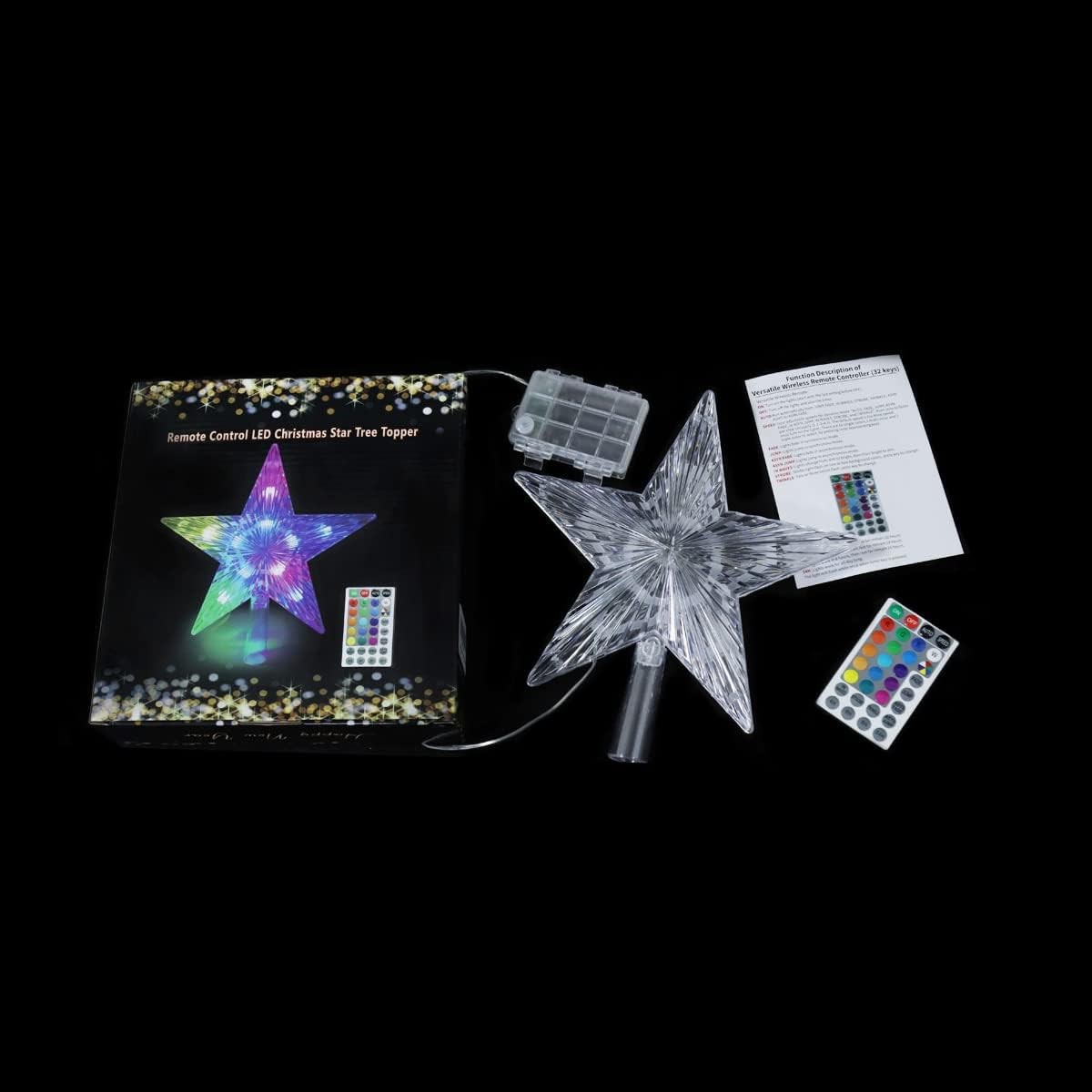 Christmas Tree Topper Star Warm White Light Christmas Tree Decor for Christmas