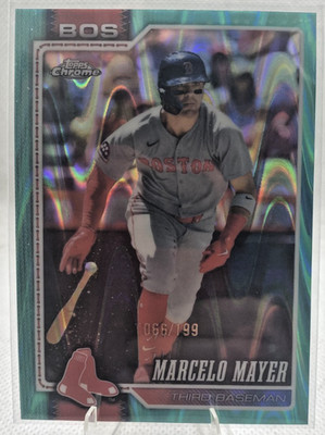 Marcelo Mayer - 2026 Topps Chrome #88-  Aqua Raywave Refractor /199 Red Sox