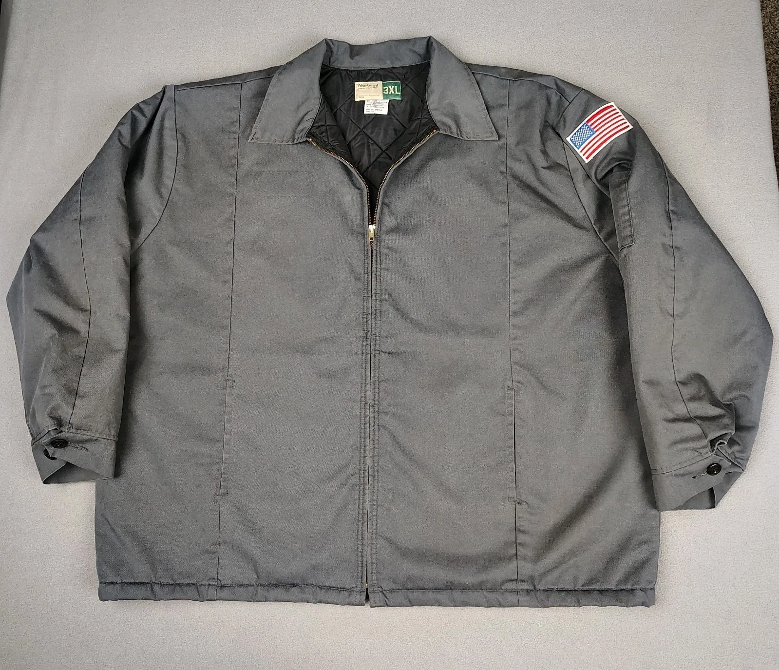 Vintage Wear Guard Jacket Men *Fits* 4XL 5XL Gray Quilted Lining Insulated Coat