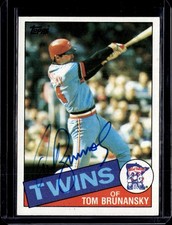 1985 Topps #122 Tom Brunansky On Card Auto