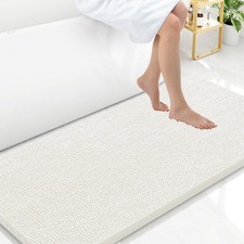 Arotive Bathroom Rugs 47x24, Extra Soft Absorbent Shaggy 47" X 24", Ivory