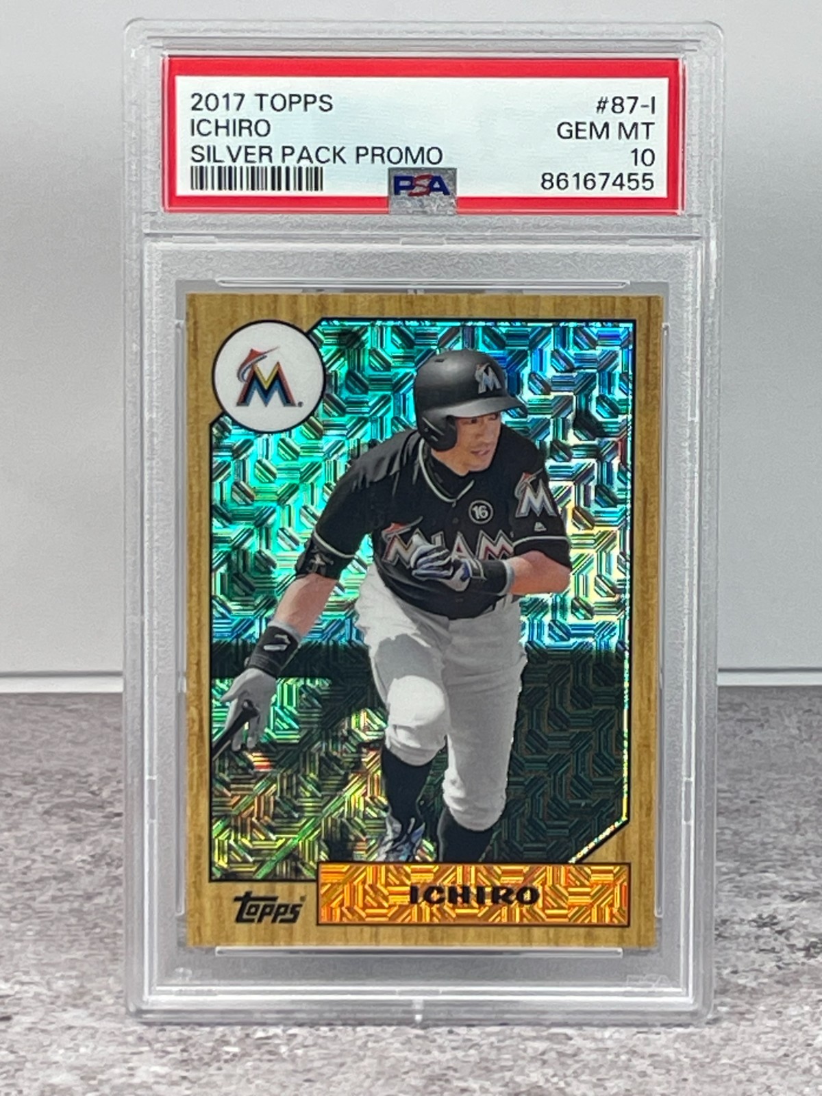 2017 Topps Silver Pack 1987 Design Chrome - Ichiro Suzuki #87-I - HOF PSA 10 view 1