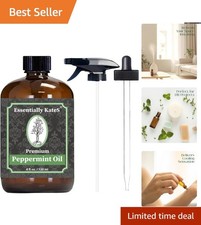 4 Oz Peppermint Essential Oil with Glass Dropper  Sprayer - Pure  Undiluted