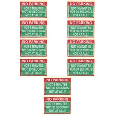 Set of 5 No Parking Stickers Hard to Remove Car Tags Reminding Sign