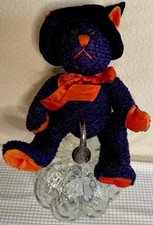 Dan Dee Collectors Choice Bear Purple Halloween Witch Hat Shiny Plush Toy 15 HTF