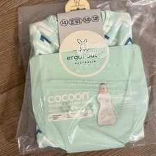 New ErgoPouch Australia White Sleep Sack Swaddle Organic Cotton 3-12 M 1.0 TOG