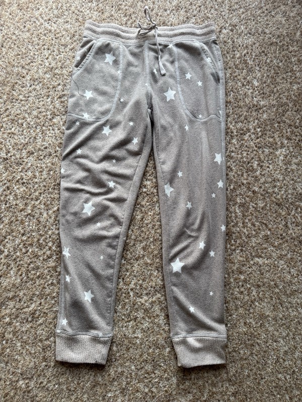 Live Love Lounge Karen Neuburger Lounge Pants Womens Size Small Stars Tan
