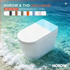 HOROW Elongated Smart Bidet Toilet with DIY Cover, Foam Shield, 12'' Rough In
