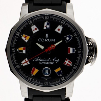 CORUM 082.831.20 Admirals Trophy 41 black Dial Automatic Stainless Steel Rubber