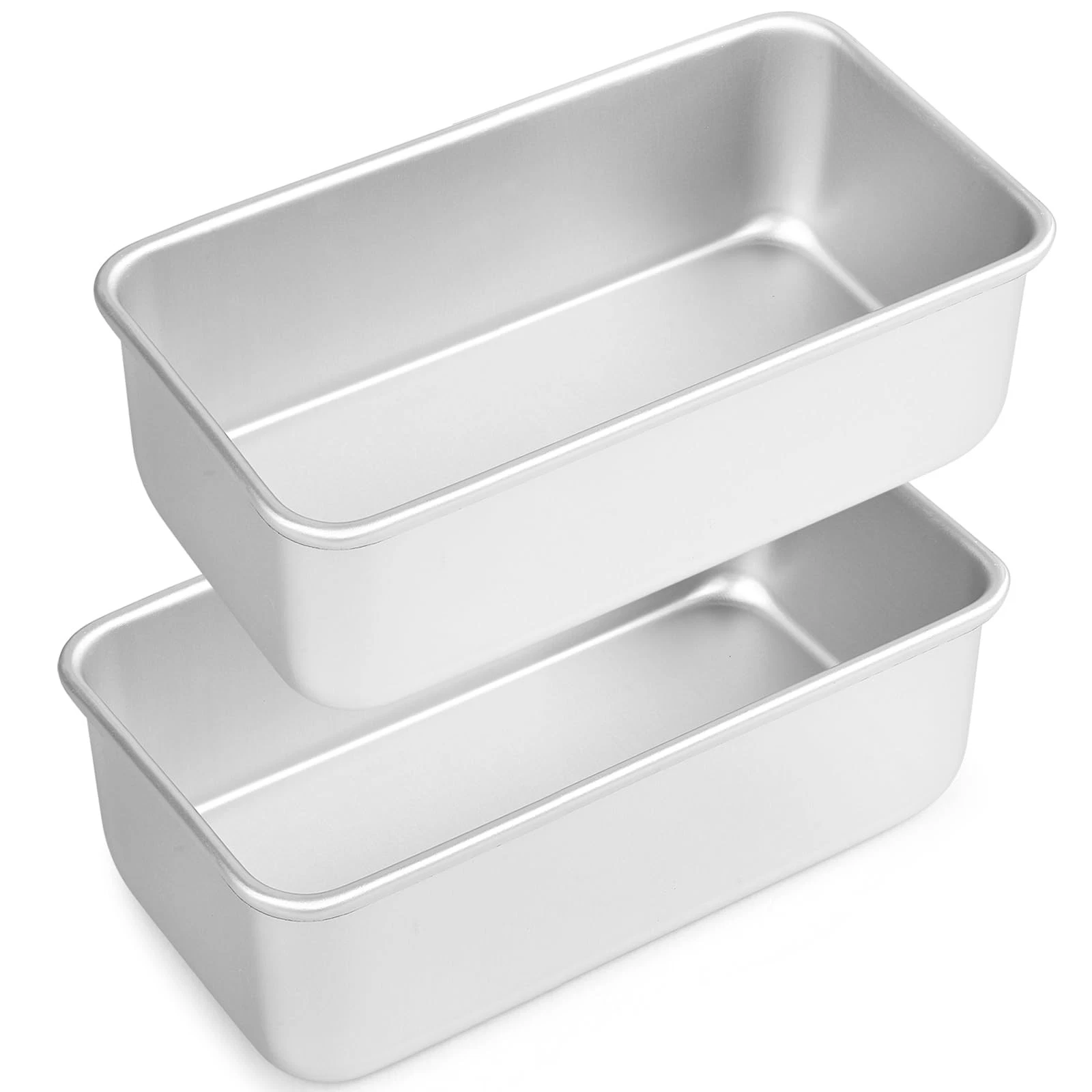 Rectangular Bread Baking Pan Set of 2, Anodized Aluminum Loaf Pan Bread Pan for...