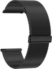 Milanese Mesh 24mm Stainless Steel Mesh Quick Release Black Strap
