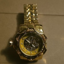 Gold Tone Analog Dress Wristwatch Dragon Dial...