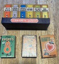 1946 Mickey Mouse Library of Games Complete 6 Russell Mfg Disney Cards + 3 extra