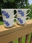 Set of 4 Vintage Blue Onion Pattern Coffee Cappuccino Mugs Made In USA — photo 9