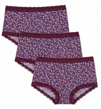 Maidenform Women's 3 Pack Boyshort with Lace 40760 - Cola Ditsy Print