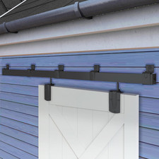 5FT Heavy Duty Black Sliding Barn Door Hardware Kit for Indoor/Outdoor Use