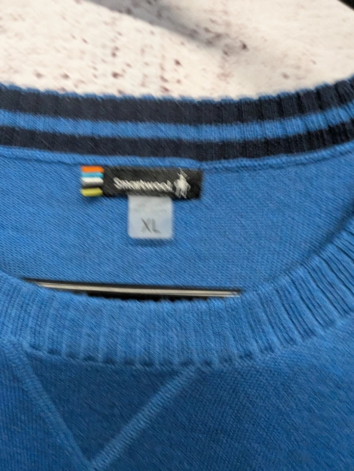Smartwool Sparwood Mountain Crew Sweater Long Sleeves Merino Wool Blue Sz XL - Image 2 of 4