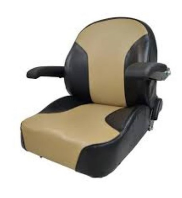 #ad Universal Lawn Mower Seat with Adjustable Armrest in Black and Brown Vinyl.TS101 $160.00