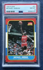 1986 FLEER PSA 8 MICHAEL JORDAN #57 ROOKIE CARD RC NM-MINT Chicago Bulls . rookie card picture
