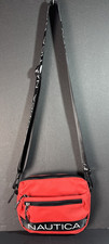 Nautica Red Nylon Crossbody Belt Bag Small Logo Strap Travel Waist Pack