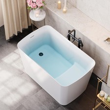 HOROW 47'' x 27''  Acrylic Freestanding Bathtub Soaking Bathtub with Side Drain