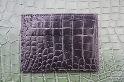 Black Genuine Crocodile Leather Credit Card Holder Wallet for men #W31