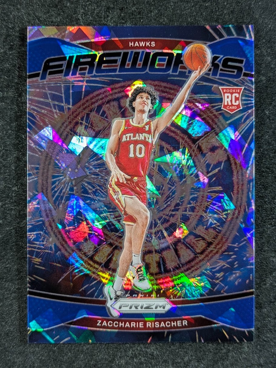 2024-25 Panini Prizm ZACCHARIE RISACHER 75/125 RC Blue Ice Fireworks SP #6