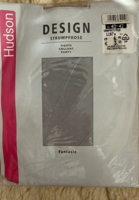 Hudson Design Strumpfhose Graphit M. Silbernen Schleifen Gr. 40-42 Neu OVP ￼