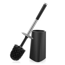 Toilet Brush, Compact Size Toilet Bowl Brush and Holder Toilet 1 pack Black