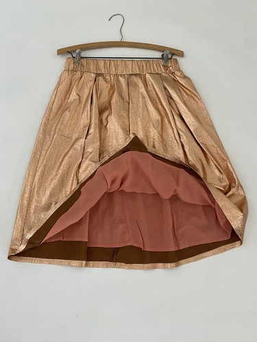 Moulinette Soeurs Copper Skirt Med M Metallic Holiday Festive Party Shimmery NWT - Picture 4 of 9