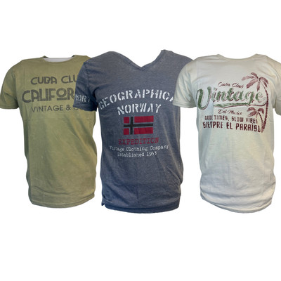 t-shirt 3er pack herren Jack & Jones VINTAGE, Geographical Norway neu