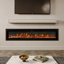 3-in-1 60" Electric Fireplace LED 12 Flame Media Wall Remote 1800W Recessed Fire