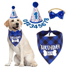 ADOGGYGO Dog Birthday Party Supplies, Pet Hat with X-Large, Navy Blue