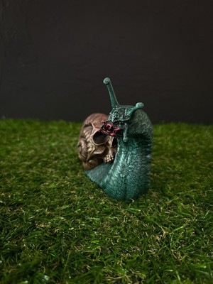 Bloody Snail Figurine, Gothic Resin Sculpture, Snail Predator, Creepy Home Decor