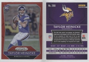 2015 Panini Prizm Rookies Red Prizm Taylor Heinicke #288 Rookie RC