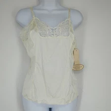 Vintage Wondermaid Off White Camisole Lace Trim Antron III Nylon New With Tags