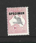 Australia 1932 10/- Shillings Kangaroo Specimen Mint MH, SG136